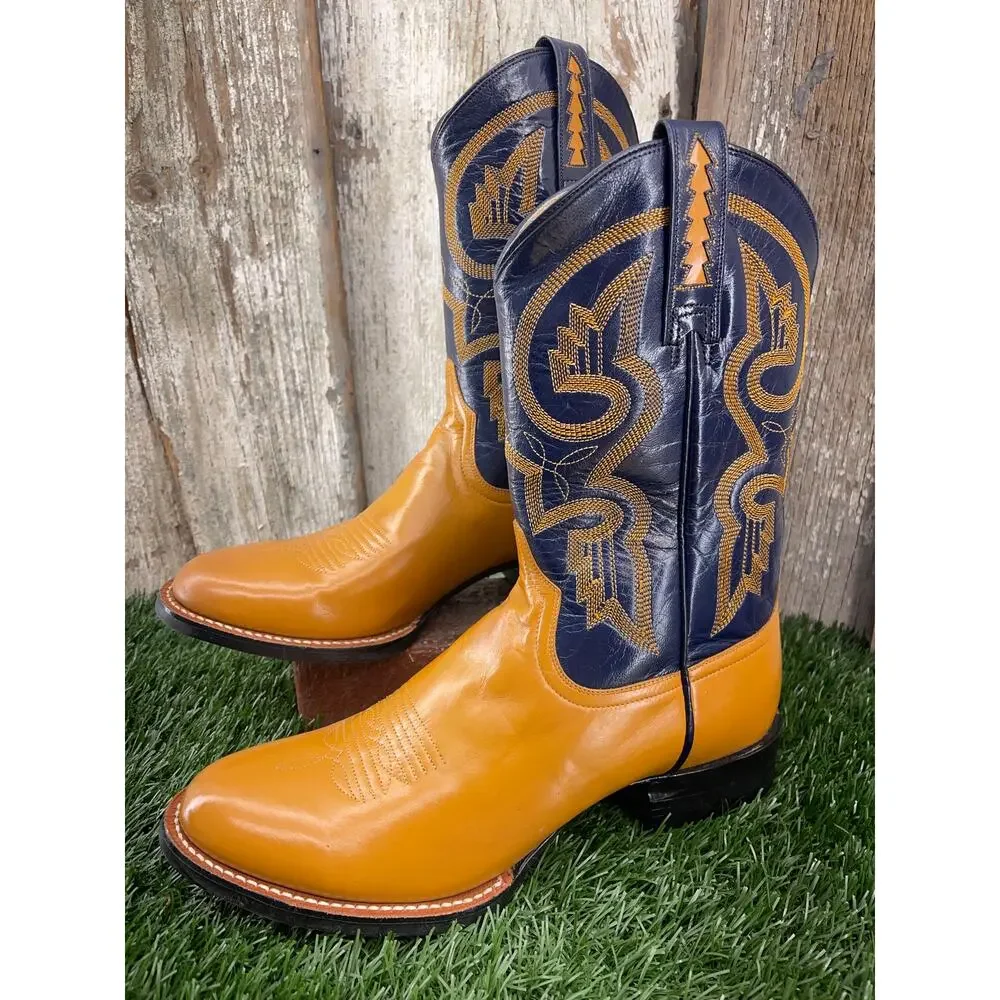Ariat International Men's Hexcel ProRoper Bright Camel Navy Shaft US 9.5
